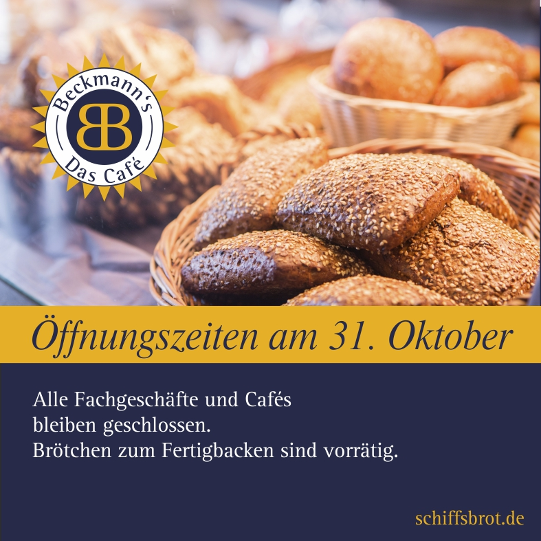 Öffnungszeiten am 31.Oktober 2019