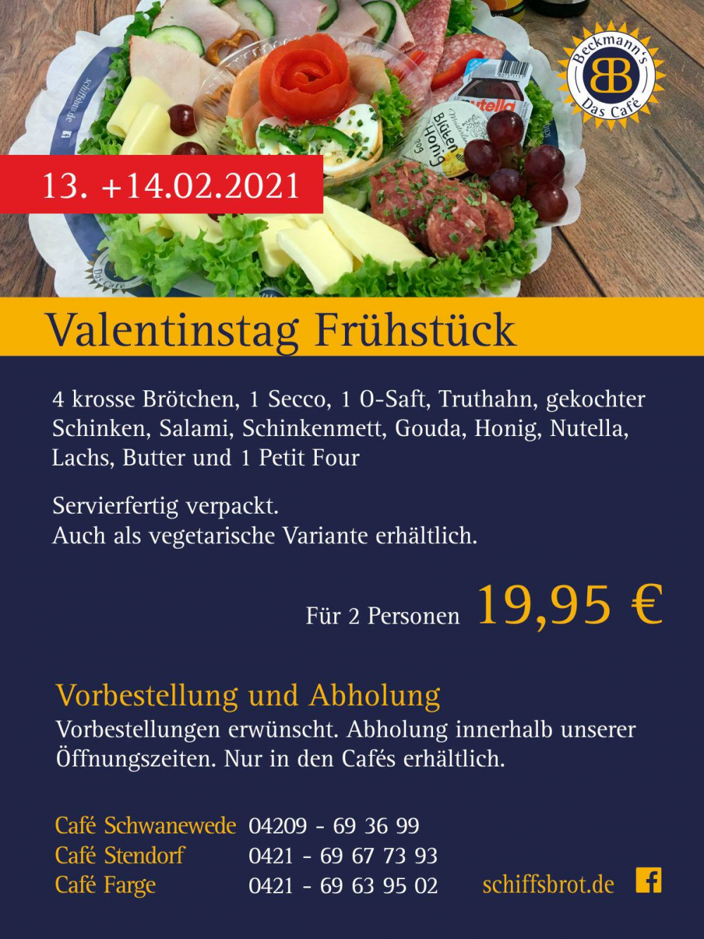 Valentinstag Frühstück