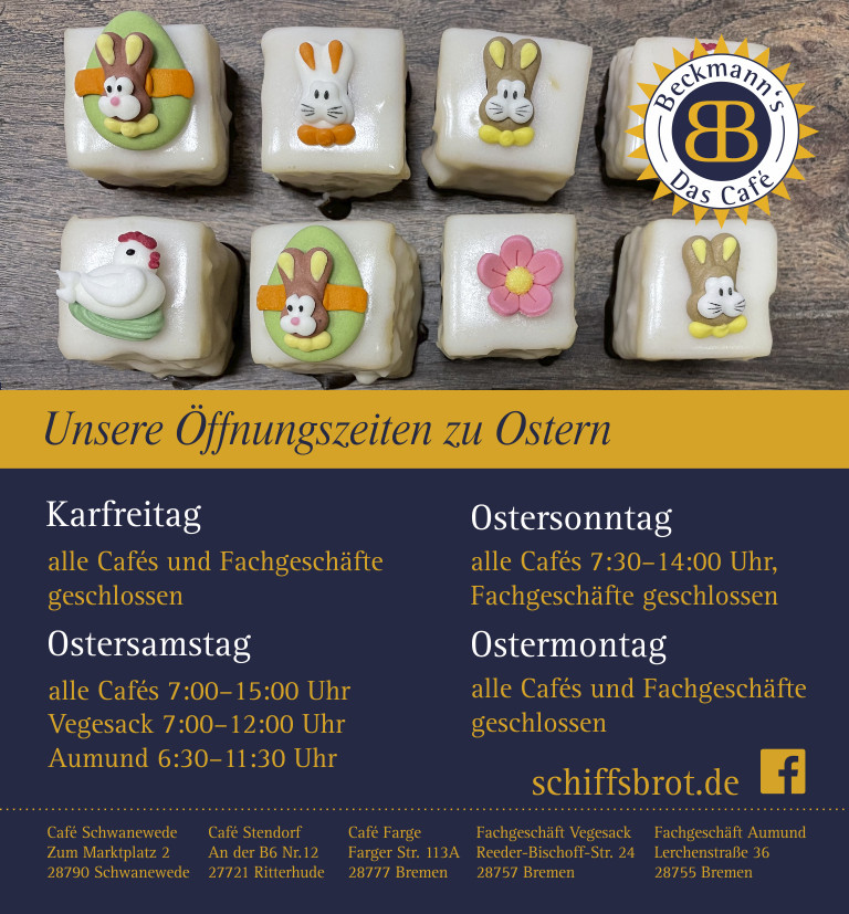 Unsere Öffnungszeiten zu Ostern